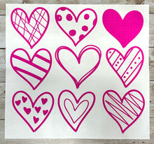 Load image into Gallery viewer, SINGLE COLOR SCREEN PRINT TRANSFER - DECOR HEARTS