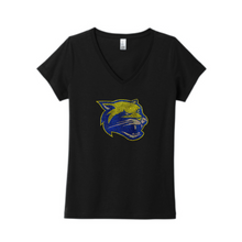 Load image into Gallery viewer, Hooch - District ® Women’s Very Important Tee ® V-Neck w/"Cougar Head" in RHINESTONES (Adult)