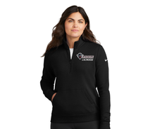 Load image into Gallery viewer, Raiders - Nike Women's Club Fleece Sleeve Swoosh 1/2-Zip w/ small "Raiders Lacrosse"