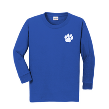 Load image into Gallery viewer, Hooch - Gildan Long Sleeve Tee w/Paw & Cougars (Youth)