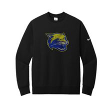 Load image into Gallery viewer, Hooch - Nike Club Fleece Sleeve Swoosh Crew w/"Cougar Head" in RHINESTONES (Adult)