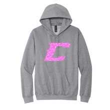 Load image into Gallery viewer, Hooch - Gildan Softstyle Pullover Hooded Sweatshirt w/"C" (glitter pink)