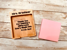 Load image into Gallery viewer, Laser Engraved Bamboo Sticky Note Holder