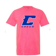 Load image into Gallery viewer, Comfort Colors Neon Pink &quot;C&quot; Cheer (Youth &amp; Adult Sizes)
