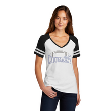 Load image into Gallery viewer, Hooch - District - Game Day V-Neck &quot;Cougars &amp; Football&quot; in RHINESTONES (Adult)

