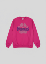 Load image into Gallery viewer, NPE - &quot;Panthers with Paw&quot; in Rhinestones - Crewneck Sweatshirt (Youth &amp; Adult)
