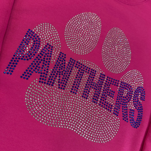 Load image into Gallery viewer, NPE - &quot;Panthers with Paw&quot; in Rhinestones - Crewneck Sweatshirt (Youth &amp; Adult)
