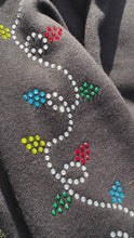 Load and play video in Gallery viewer, Rhinestone &quot;Joy&quot; with Lights on Sleeve District® Perfect Weight® Fleece Crew
